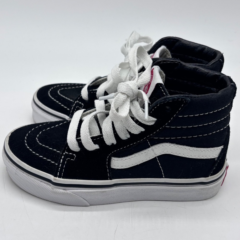 NEW Vans Kids Size 12 Black Sk8-Hi High Top Skate Sneakers Skater Streetwear - Picture 3 of 7